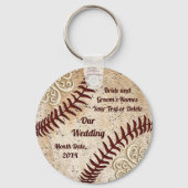 Persoonlijke Baseball Wedding Favors, Baseball Sleutelhanger (Voorkant)
