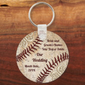 Persoonlijke Baseball Wedding Favors, Baseball Sleutelhanger (Voorkant)