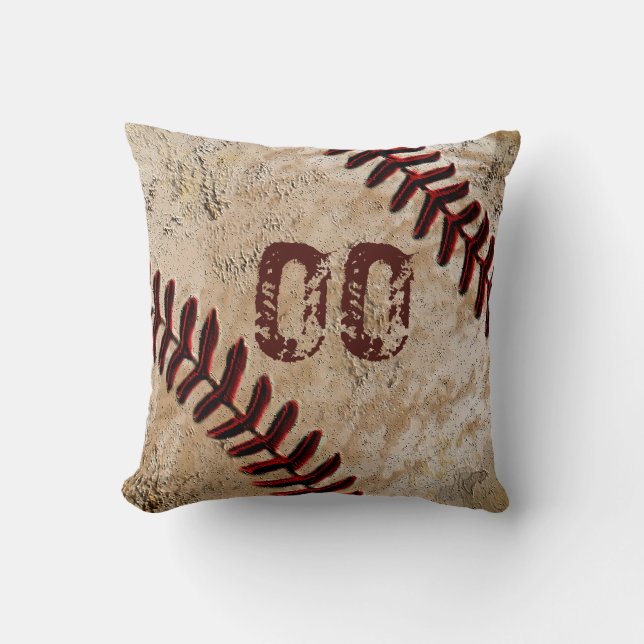 Persoonlijke Baseball Worp Kussens JERSEY NUMMER (Voorkant)