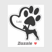 Persoonlijke Basenji Hond Hound Hart Naam Aangepas Sticker (Vel)