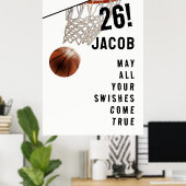 Persoonlijke basketbal afstudeerposter poster (Thuiskantoor)
