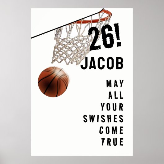 Persoonlijke basketbal afstudeerposter poster (Voorkant)