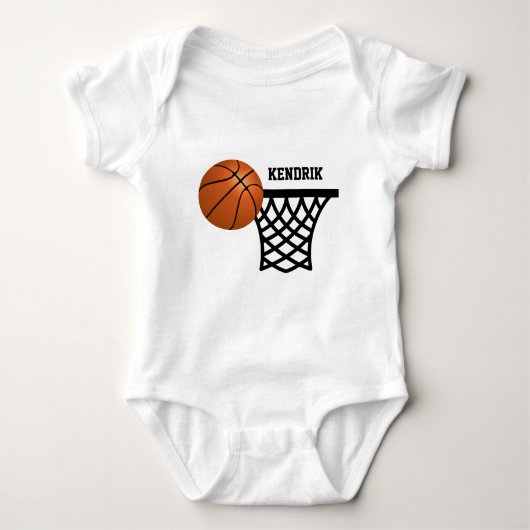Persoonlijke basketbal baby-bodysuit romper (Voorkant)