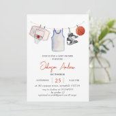 Persoonlijke Basketbal baby shower waterverf Kaart (Staand voorkant)