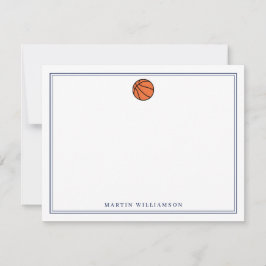 Persoonlijke Basketbal Briefpapier voor Jongens Bedankkaart