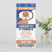 Persoonlijke Basketbal Courtside Verjaardag Ticket Kaart (Staand voorkant)