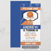 Persoonlijke Basketbal Courtside Verjaardag Ticket Kaart (Voorkant / Achterkant)