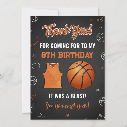 Persoonlijke basketbal dankkaart kaart (Voorkant)
