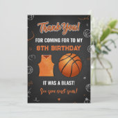 Persoonlijke basketbal dankkaart kaart (Staand voorkant)