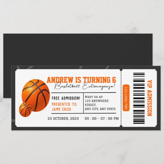 Persoonlijke Basketbal Dunk Fest Verjaardagsfeestp Kaart (Voorkant / Achterkant)