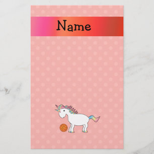 Persoonlijke basketbal, eenhoorn oranje polka briefpapier