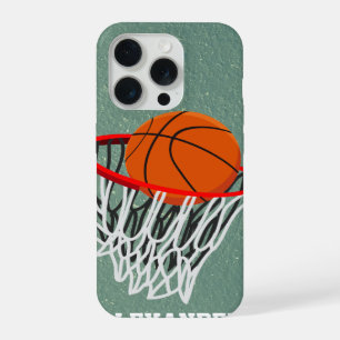 Persoonlijke basketbal en ring iPhone 15 pro case