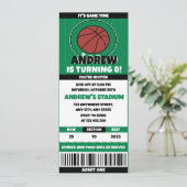 Persoonlijke Basketbal Fan's Verjaardag Ticket Kaart (Staand voorkant)