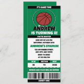 Persoonlijke Basketbal Fan's Verjaardag Ticket Kaart (Voorkant / Achterkant)