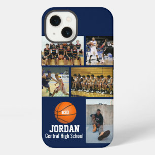 Persoonlijke Basketbal Foto Collage Naam Team # iPhone 13 Hoesje