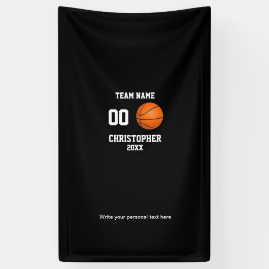 Persoonlijke Basketbal Foto Collage Speler  Spandoek (Verticaal)