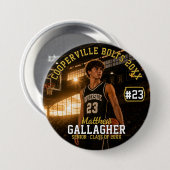 Persoonlijke Basketbal Foto Knop Ronde Button 7,6 Cm (Voorkant /achterkant)