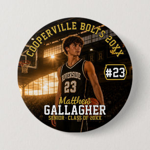 Persoonlijke Basketbal Foto Knop Ronde Button 7,6 Cm