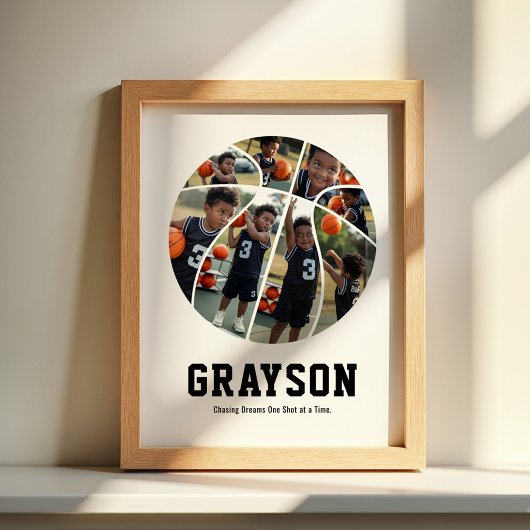Persoonlijke Basketbal Fotocollage Poster