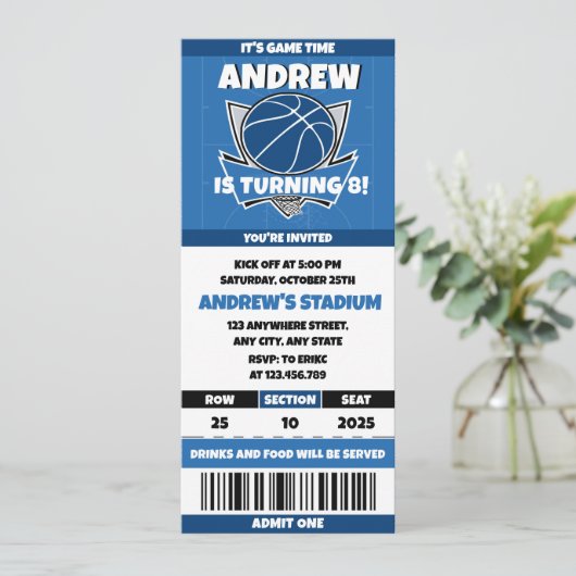 Persoonlijke Basketbal Frenzy Verjaardagsfeestjes  Kaart (Staand voorkant)