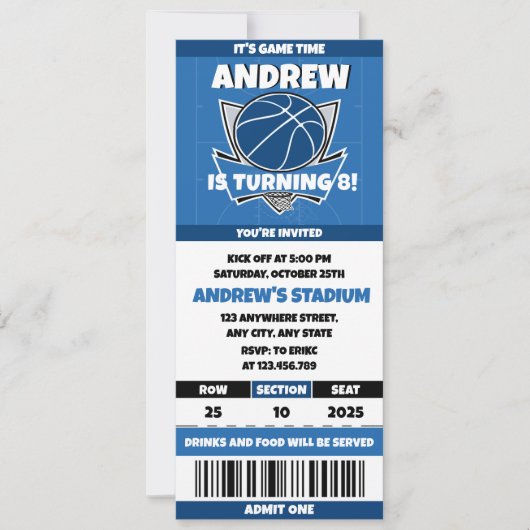 Persoonlijke Basketbal Frenzy Verjaardagsfeestjes  Kaart (Voorkant)