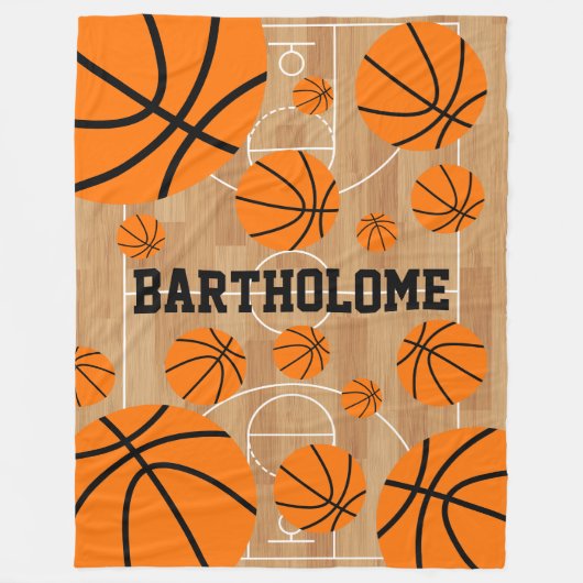 Persoonlijke Basketbal Fun Jongen Fleece Deken (Voorkant)