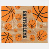 Persoonlijke Basketbal Fun Jongen Fleece Deken (Voorkant (Horizontaal))