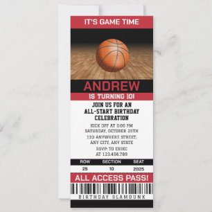 Persoonlijke Basketbal High-Flying Hoops Verjaarda Kaart