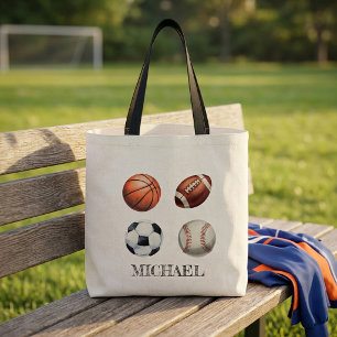 Persoonlijke Basketbal Honkbal Voetbal Voetbal Tote Bag