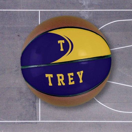 Persoonlijke basketbal in blauwe paarse goudkleur