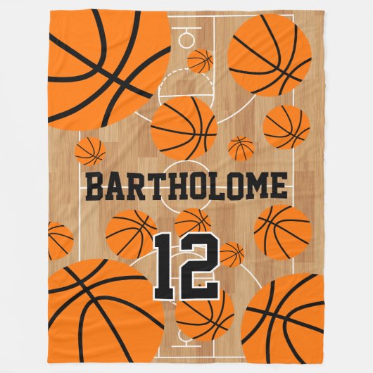 Persoonlijke Basketbal Jongen Fun Modern Fleece Deken (Voorkant)