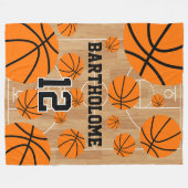 Persoonlijke Basketbal Jongen Fun Modern Fleece Deken (Voorkant (Horizontaal))