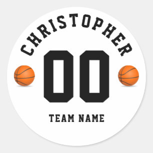 Persoonlijke Basketbal Kids School Team Locker Ronde Sticker