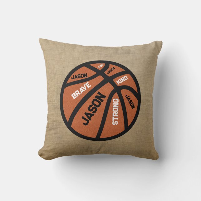Persoonlijke Basketbal Kussen Voeg Je Naam Toe (Voorkant)