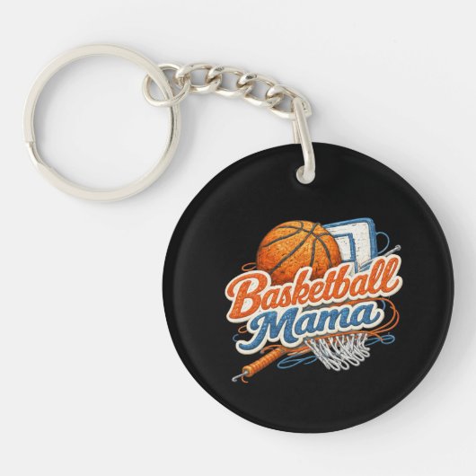 Persoonlijke Basketbal Mama Team Sleutelhanger (Voorkant)