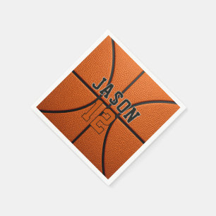 Persoonlijke Basketbal met Naam & Leeftijd Servet