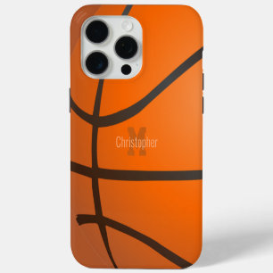 Persoonlijke Basketbal Monogram Beginletters Naam iPhone 15 Pro Max Case