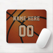 Persoonlijke Basketbal Muismat, Naam, Nummer Muismat (Met muis)