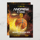 Persoonlijke Basketbal Printable Verjaardag Kaart (Voorkant / Achterkant)