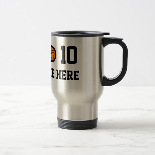 Persoonlijke basketbal reisbeker met nummer (Rechts)