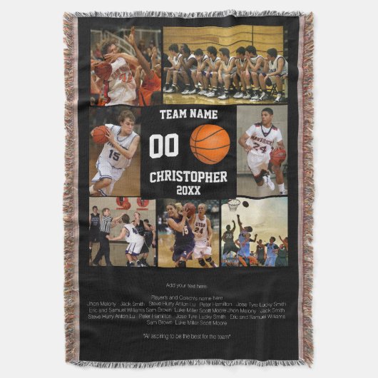 Persoonlijke Basketbal Senior Night Spelers Deken (Voorkant Verticaal)