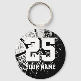 Persoonlijke basketbal sleutelhanger | naam en num