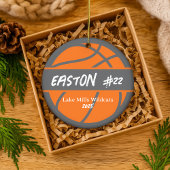 Persoonlijke Basketbal Speler Naam Jaar Kerstmis Keramisch Ornament
