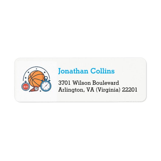 Persoonlijke Basketbal | Sport Etiket (Voorkant)