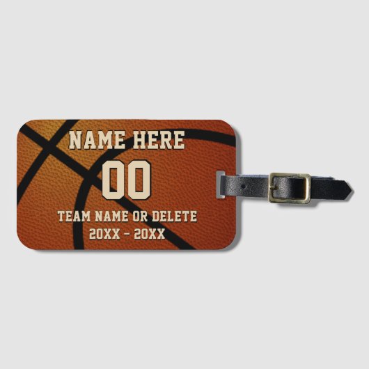 Persoonlijke Basketbal Taslabels, Bagagelabels (Voorkant (horizontaal))