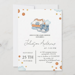 Persoonlijke Basketbal Thema Baby Shower Tekst Kaart