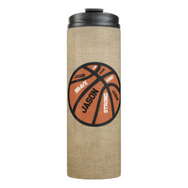 Persoonlijke basketbal thermische tumbler thermosbeker