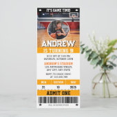 Persoonlijke basketbal ticket met foto kaart (Staand voorkant)