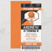 Persoonlijke Basketbal Ticket Uitnodiging (Voorkant / Achterkant)