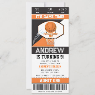 Persoonlijke Basketbal Ticket Uitnodiging